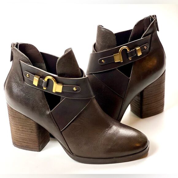 Isola Ladora Larka Horse-bit Leather Booties - Picture 1 of 11